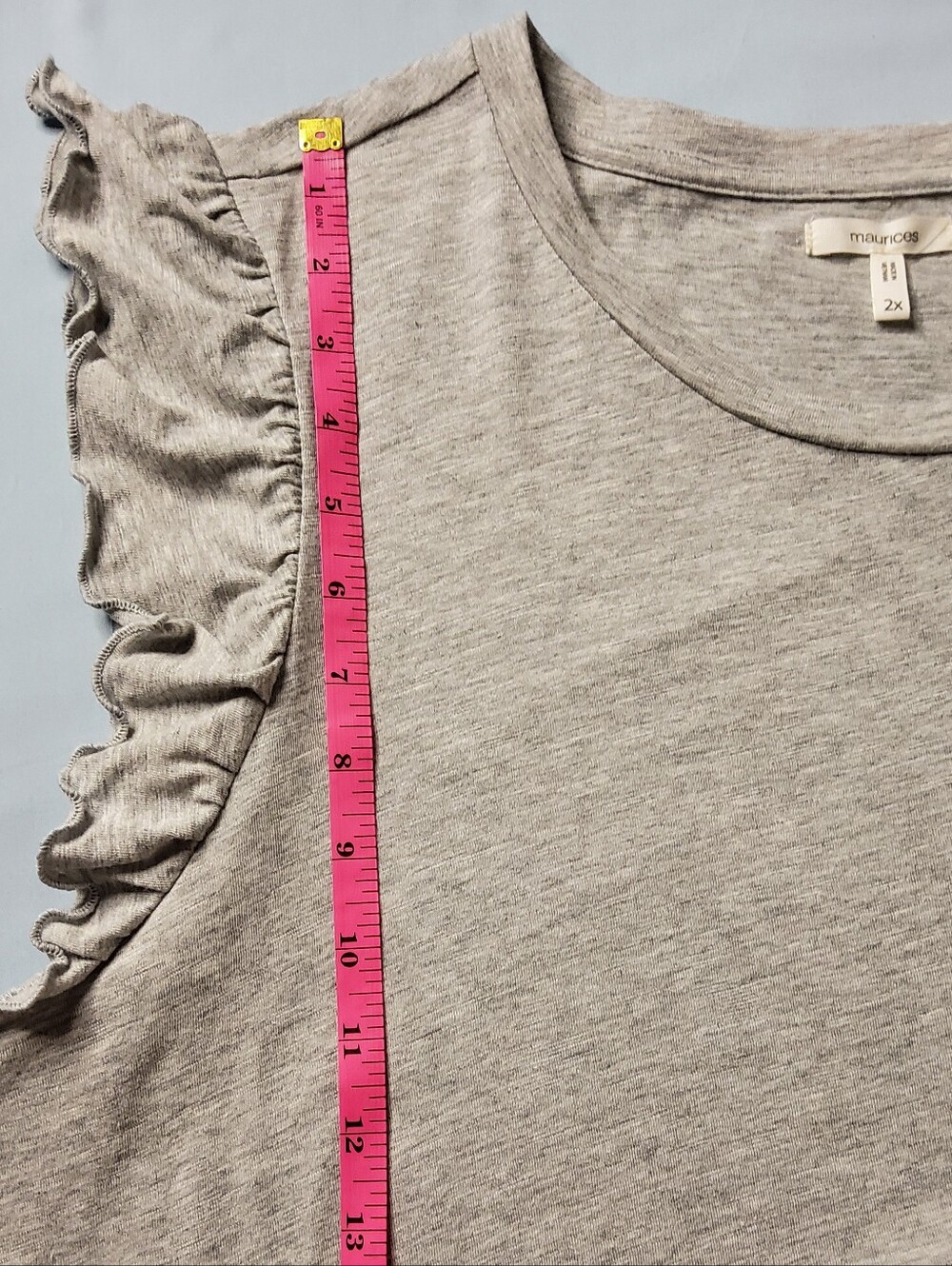 Maurices Light Gray Ruffle Sleeve Tank Top - Picture 5 of 7